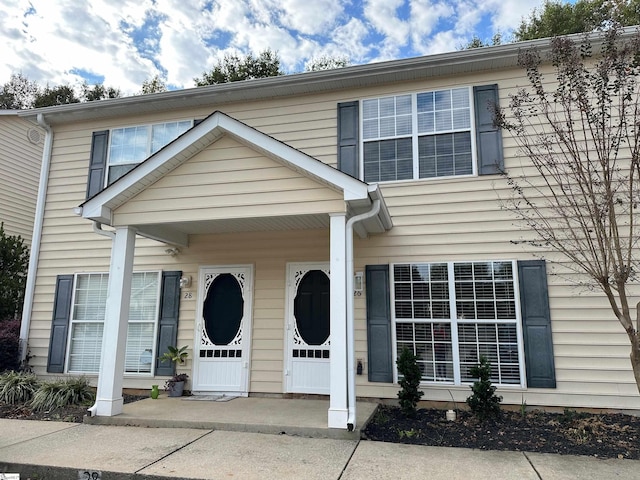 view of front of property with a porch