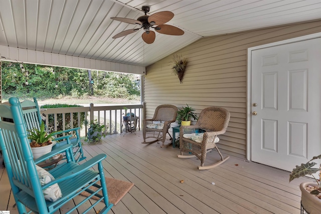 deck with ceiling fan