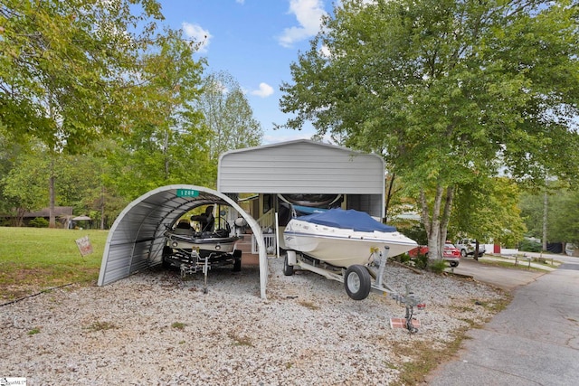 view of parking featuring a carport