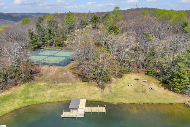 304 Cliff Ridge Dr, Cleveland, SC 29635 - birds eye view of property featuring a wooded view and a water view