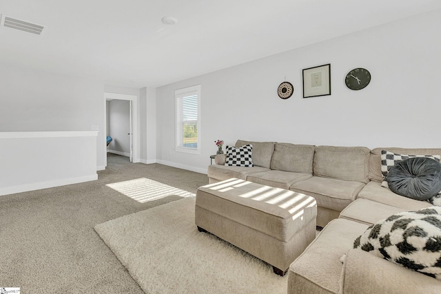 living room featuring carpet