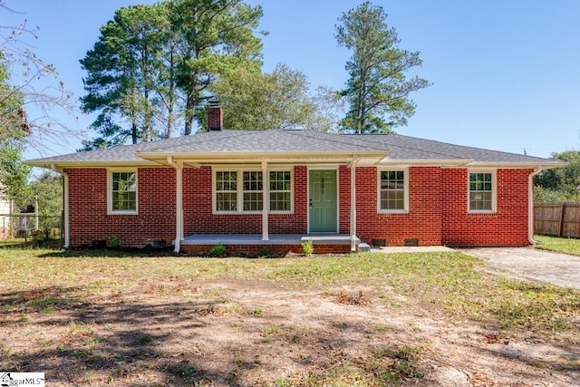 view of single story home