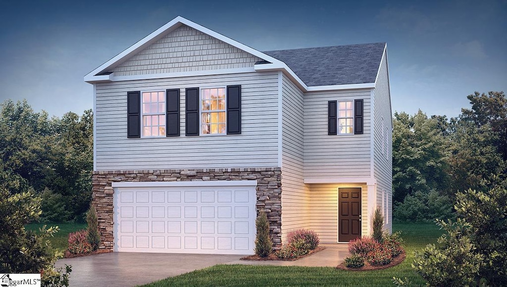 craftsman-style home with a garage