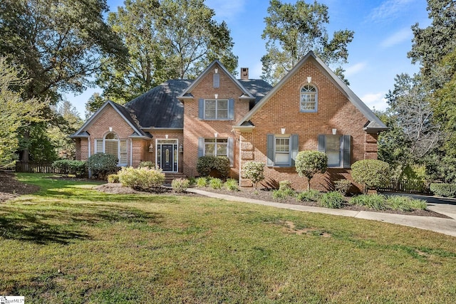 view of front facade with a front lawn