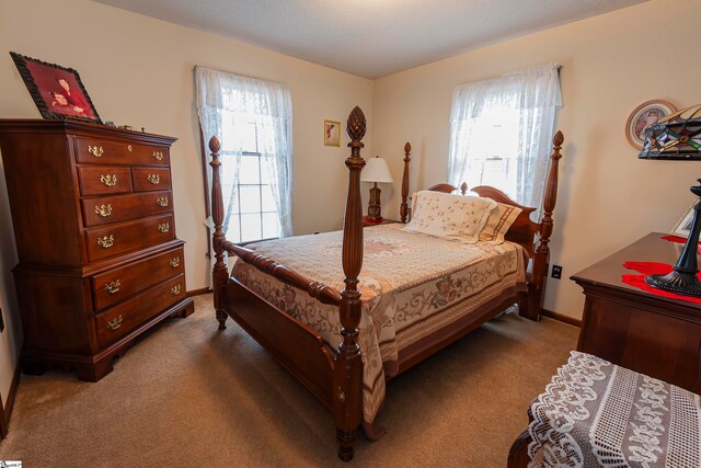 bedroom with carpet