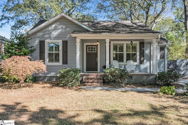 bungalow-style house with a porch