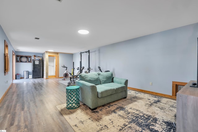 living room with wood-type flooring