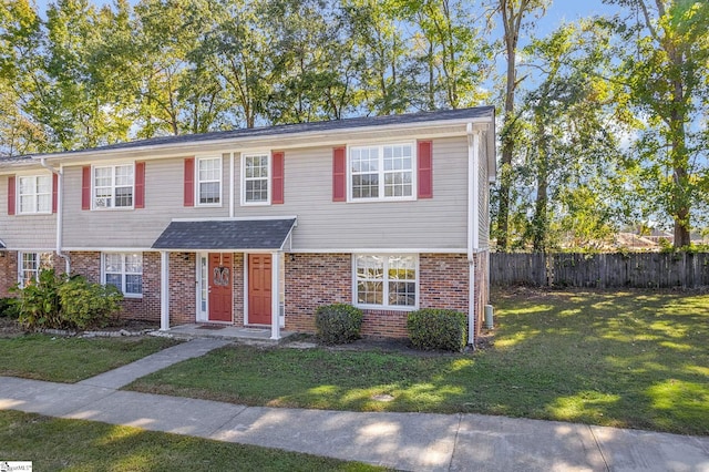 view of front of house with a front lawn