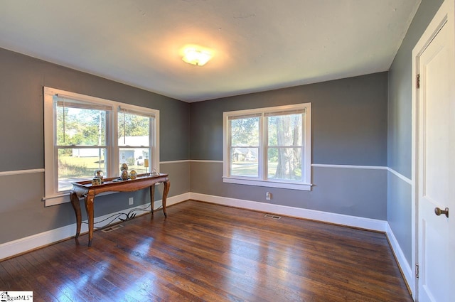 interior space featuring dark hardwood / wood-style flooring