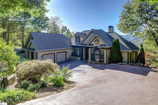 view of front of home with a garage