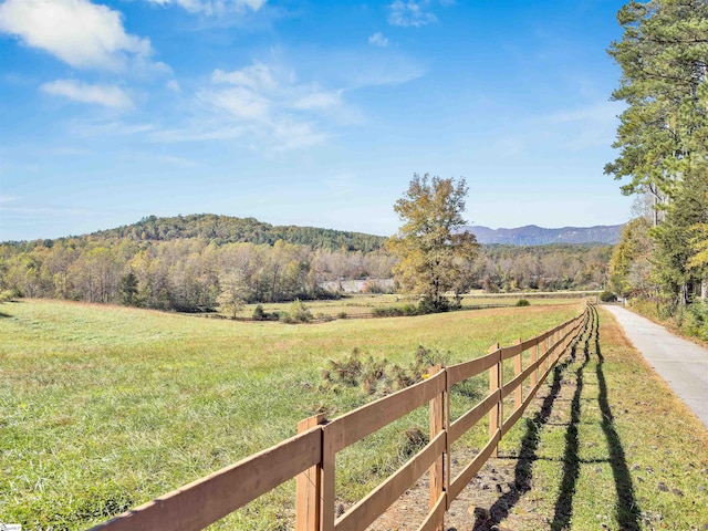 mountain view with a rural view