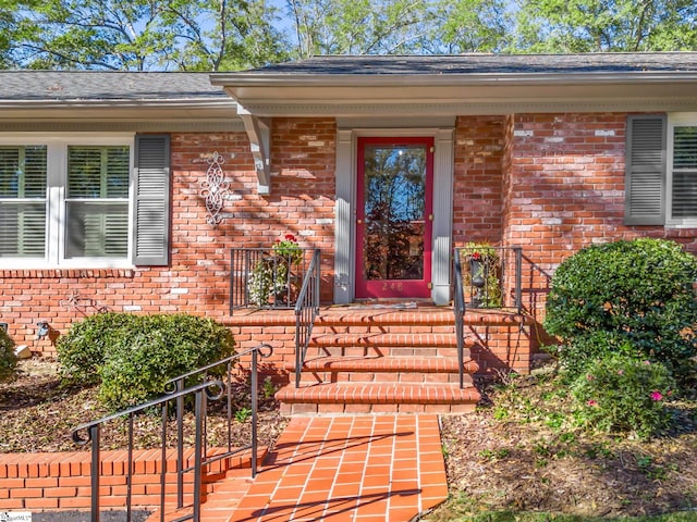 248 Greengate Ln, Spartanburg, SC 29307 - entrance to property with roof with shingles and brick siding
