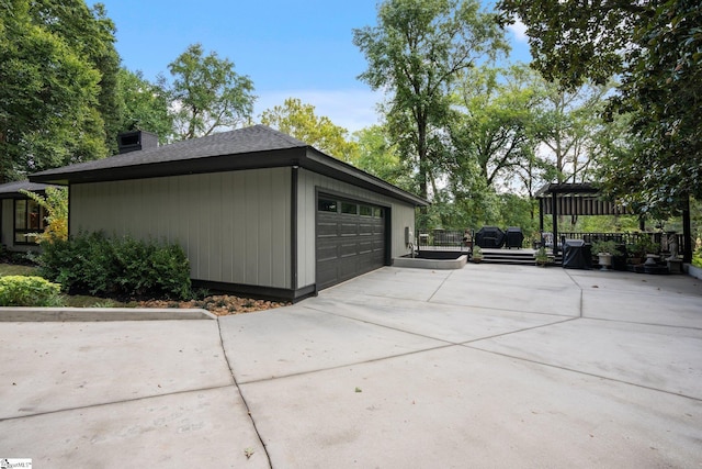 view of garage