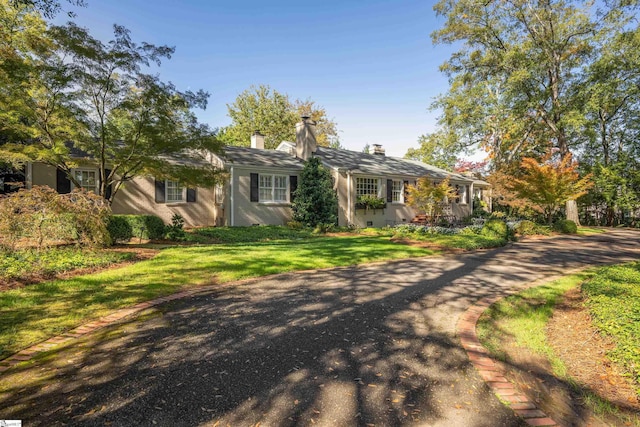 ranch-style house featuring a front yard