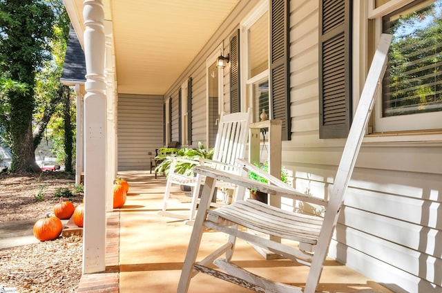 exterior space featuring covered porch