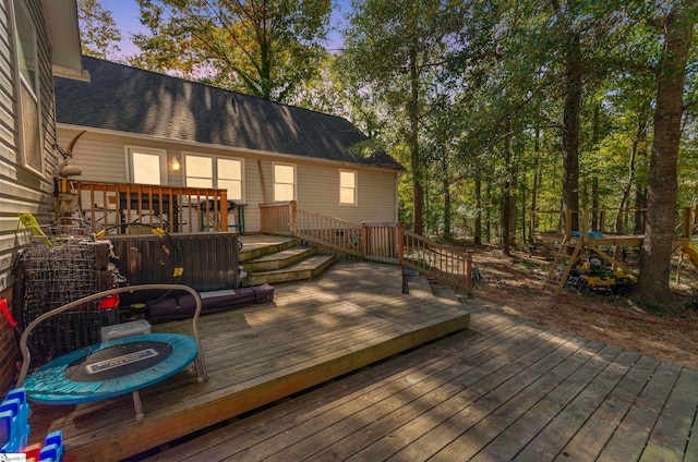 view of deck at dusk