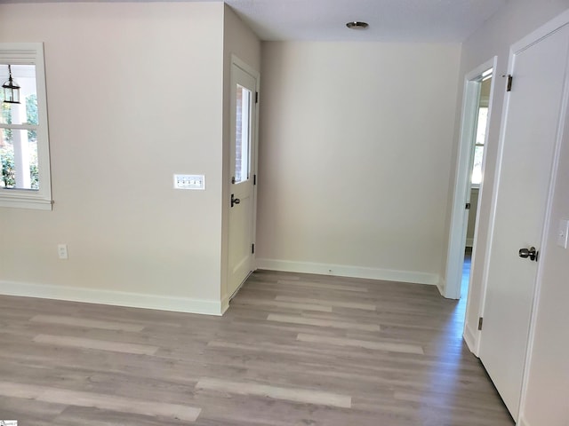 entryway with light hardwood / wood-style flooring