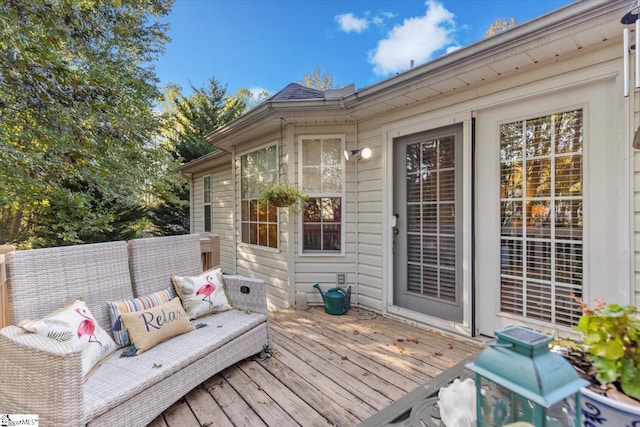 deck featuring an outdoor hangout area