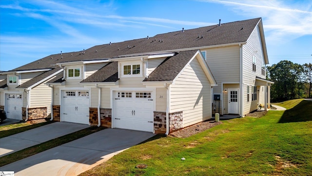 rear view of house featuring a yard