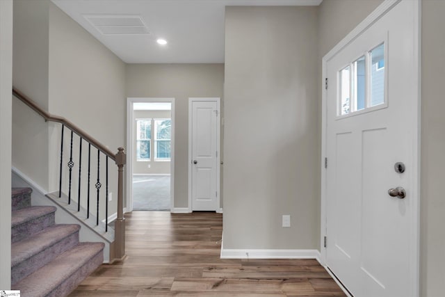 entrance foyer featuring light hardwood / wood-style flooring