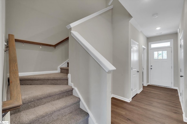 entryway featuring hardwood / wood-style flooring