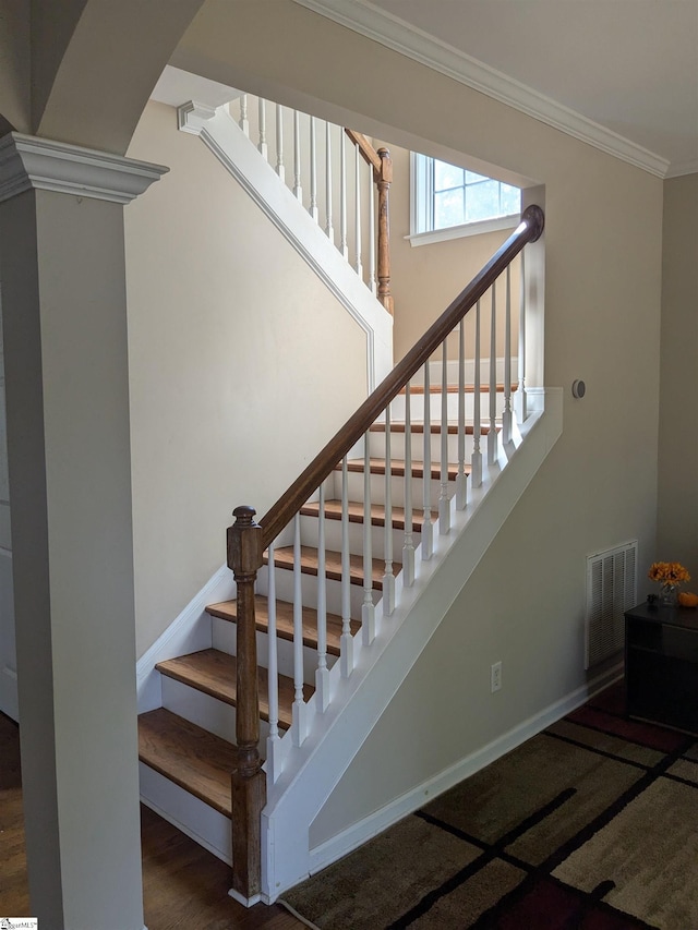 stairway with ornamental molding