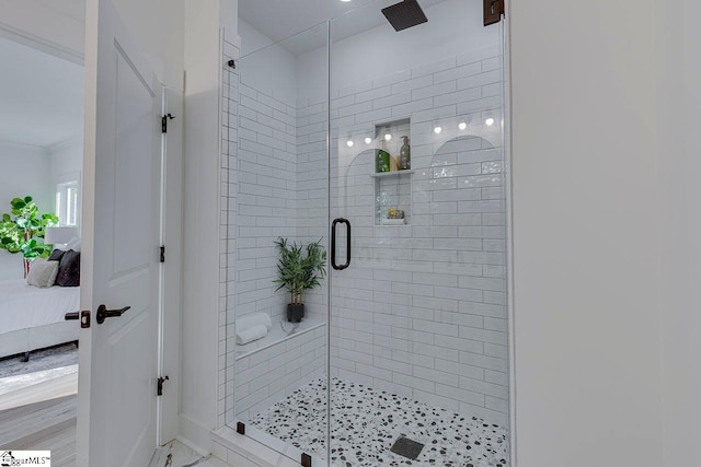 bathroom with walk in shower