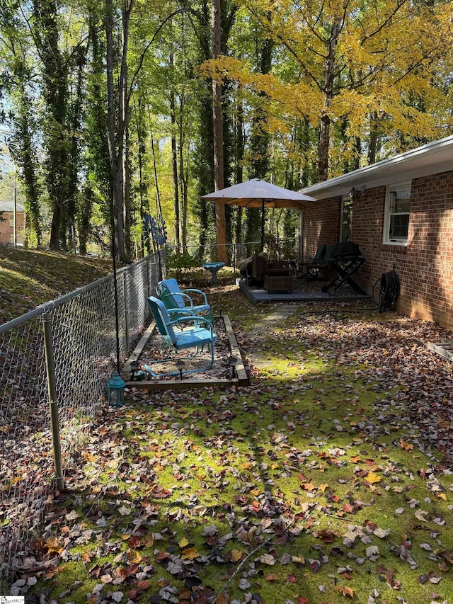 view of yard featuring a patio