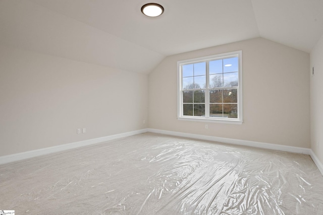 bonus room with vaulted ceiling