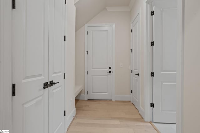 hallway featuring light hardwood / wood-style floors