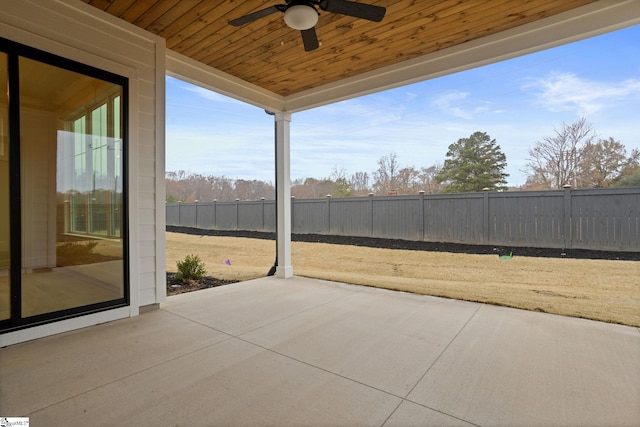 view of patio / terrace with ceiling fan