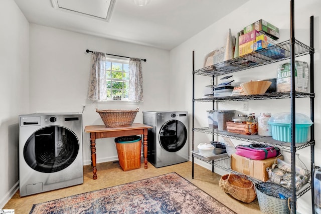 view of clothes washing area