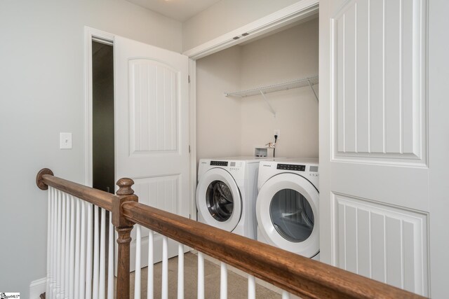 washroom featuring separate washer and dryer