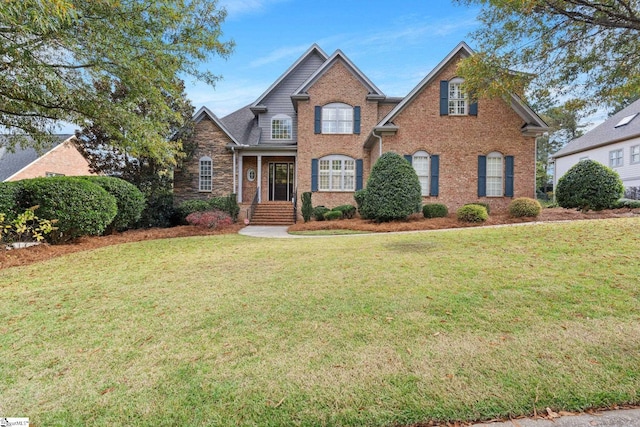 view of property with a front lawn