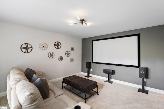 view of carpeted home theater room