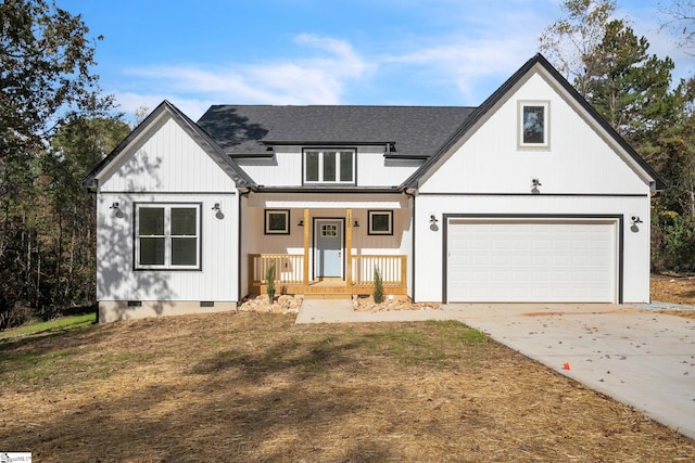 modern inspired farmhouse featuring a porch