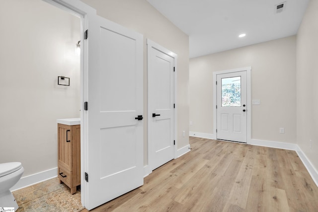 entryway featuring light wood-type flooring