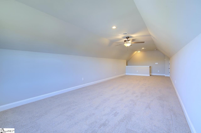 113 Bonaire Pointe Smithbrook Subdivision, Anderson, SC 29621 - additional living space featuring lofted ceiling, baseboards, ceiling fan, carpet floors, and recessed lighting