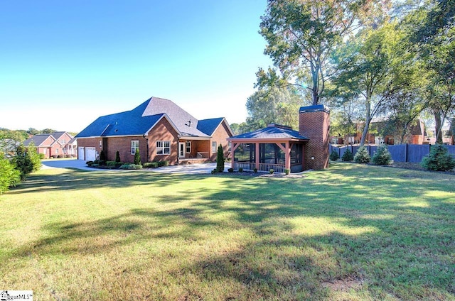 113 Bonaire Pointe Smithbrook Subdivision, Anderson, SC 29621 - back of property featuring a gazebo, a chimney, and driveway
