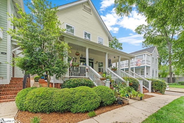 view of front of house with covered porch