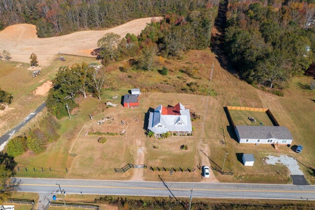 aerial view featuring a rural view