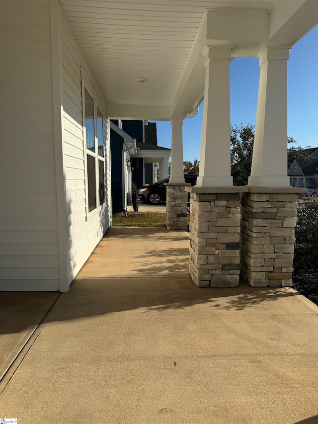 view of patio featuring covered porch