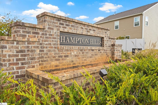 view of community sign