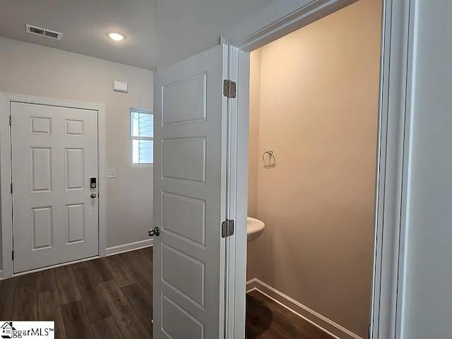 interior space featuring dark hardwood / wood-style flooring