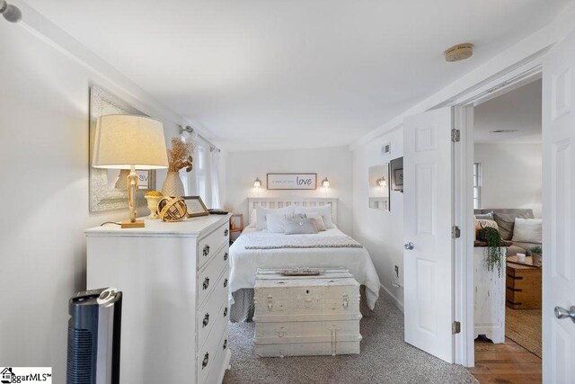 bedroom featuring wood-type flooring