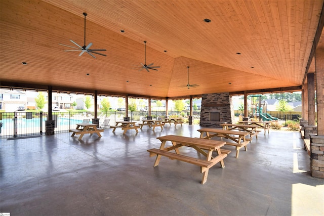 view of patio / terrace with ceiling fan