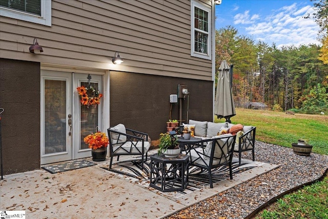 view of patio / terrace featuring an outdoor hangout area