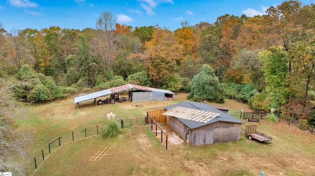 bird's eye view with a rural view