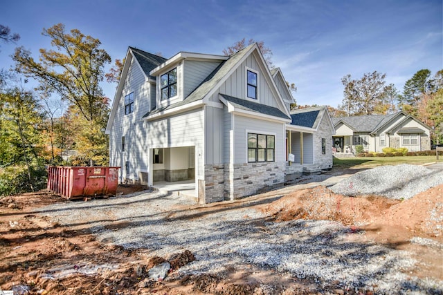 view of property exterior with a garage