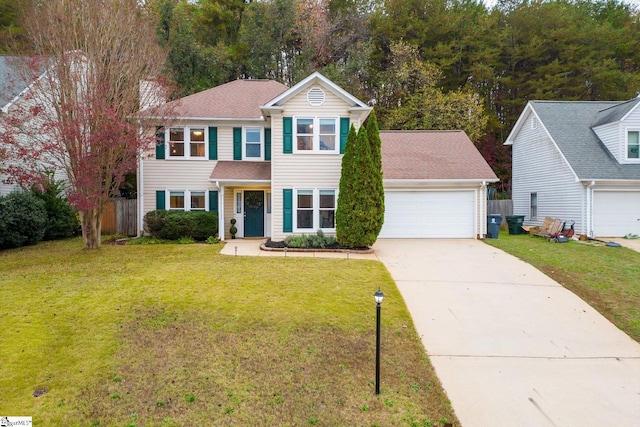 view of front facade featuring a front yard